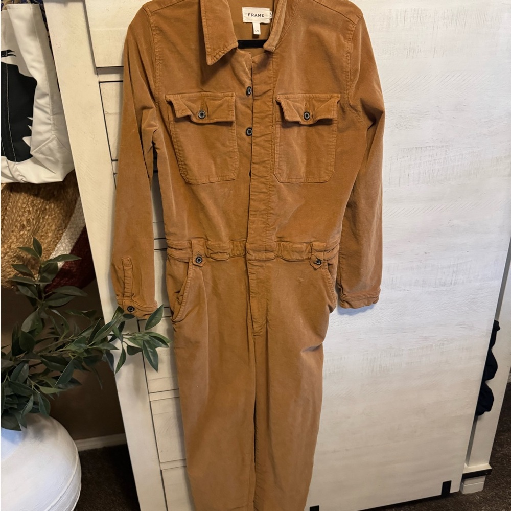 Frame corduroy Denim Camel Jumpsuit NWOT